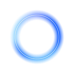 Glowing neon round lamp icon on transparent background in PNG format. Neon lighting round shape element.