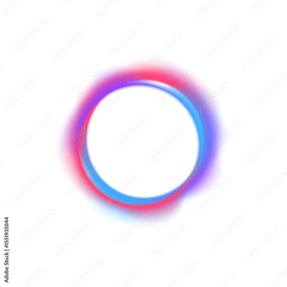 Poster Round banner with neon gradient isolated on white transparent background in PNG format. Rounded neon line with light effect. Swirl glow magic line trail.	
