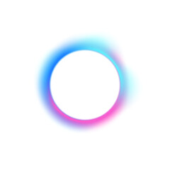 Ellipse gradient with blue, pink, purple, green glowing round wavy lines speed and motion. Abstract space bright colorful round frame png on white background.