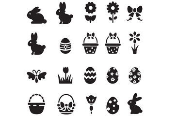 Obraz premium Easter icon set