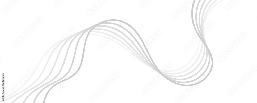 Poster abstract white and gray background. abstract linear flowing particles future technology concept abst