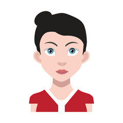 Woman face vector. Color avatar symbol. Illustration eps 10