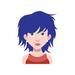 Woman face vector. Color avatar symbol. Illustration eps 10