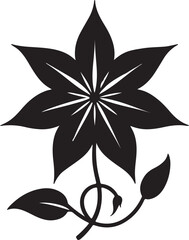 Star Glory Flower Black Silhouette Vector, Decorative Botanical Clipart & Wild Bloom Design