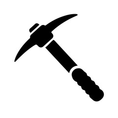 Black pickaxe silhouette for mining, construction or tools, vector illustration