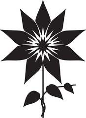 Star Glory Flower Black Silhouette Vector, Decorative Botanical Clipart & Wild Bloom Design