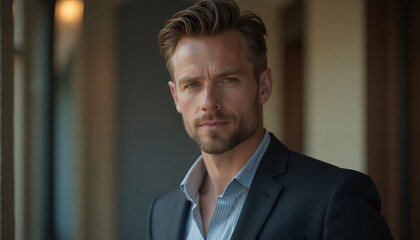 Portrait of a Man in Suit and Shirt