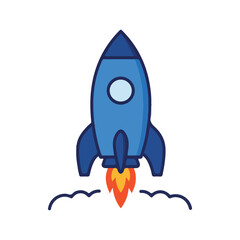 flat vector icon, Classic Rocket Takeoff icon, suitable for infographic and app design