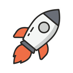 flat vector icon, Rocket Launch Button icon, suitable for infographic and app design