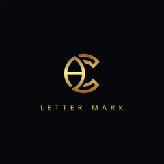 Luxury A and C Monogram Logo Design – Golden Gradient Lettermark, Premium Branding Icon.