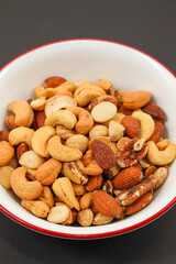 Mix of nuts with a black background