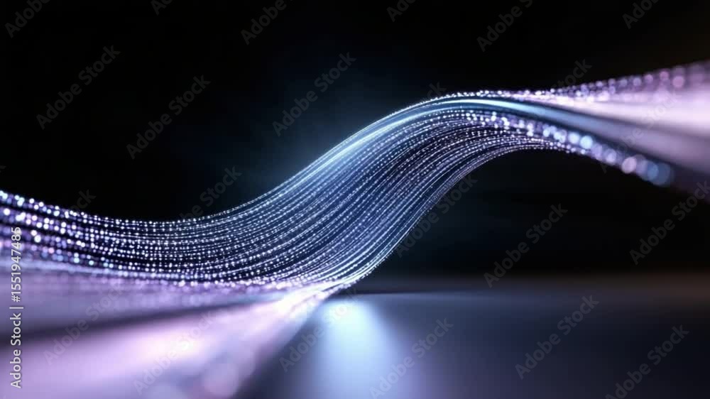 Aufkleber Digital Data Stream: Abstract, flowing lines of binary code, conveying a sense of speed, connectivity, and the digital realm, and hinting at the flow of information