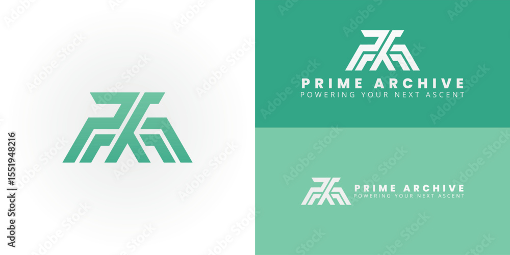 Fototapete modern pa monogram logo, dynamically crafted with upward-angled lines, is ideal for technology and f