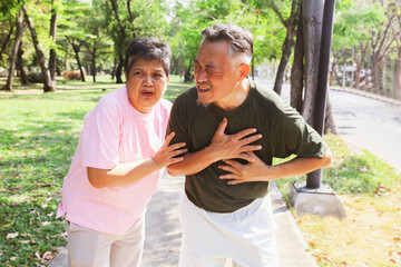 Wife scary concerned about her husband sudden heart attack and experiencing symptoms fatigue...