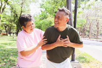 Wife scary concerned about her husband sudden heart attack and experiencing symptoms fatigue...
