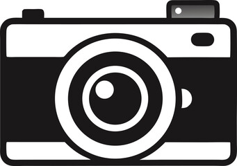 Vintage Camera Icon Classic Photography Symbol, Retro Camera Graphic, Black and White Camera Illustration, Simple Camera Design,  Photographic Equipment Image