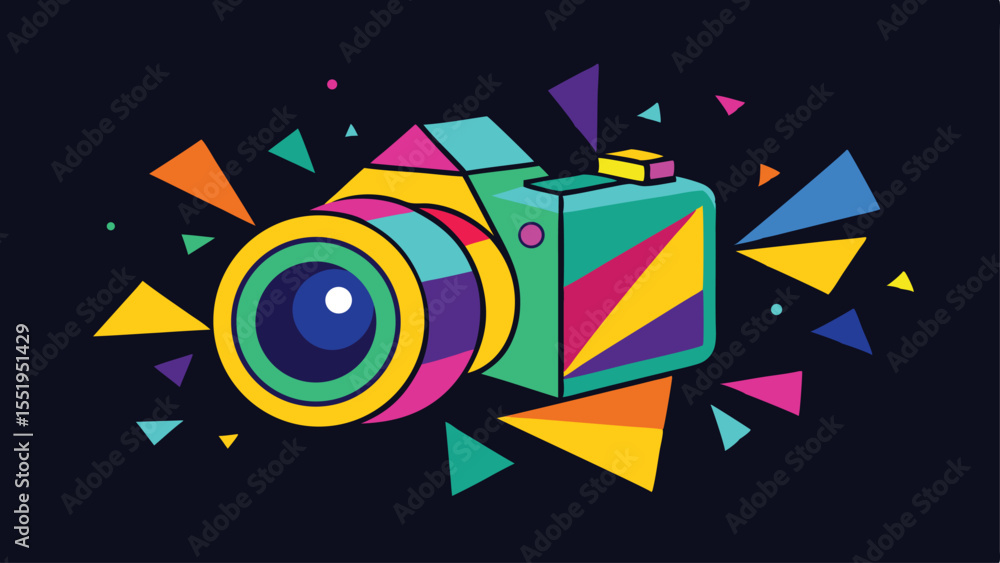 Poster abstract colorful vector illustration with star and circle patterns for a vibrant music background d