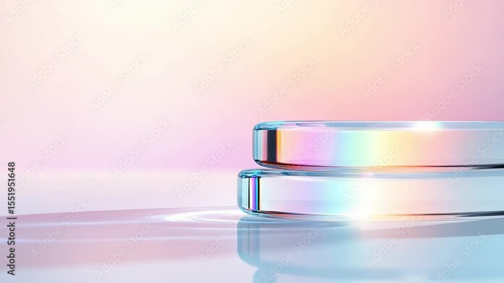 Poster Elegant Display Stage: A minimalist display platform, showcasing pristine presentation under soft, ambient light, perfect for product showcase or creative backdrop.