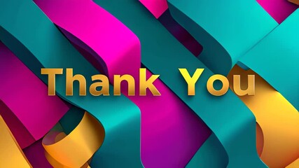 Thank card with a colorful ribbon