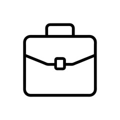 Minimalist briefcase icon logo with white background for business branding concept