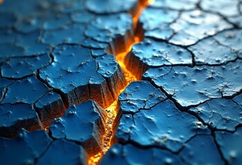 Fototapeta na wymiar Hot magma beneath the cracked ground