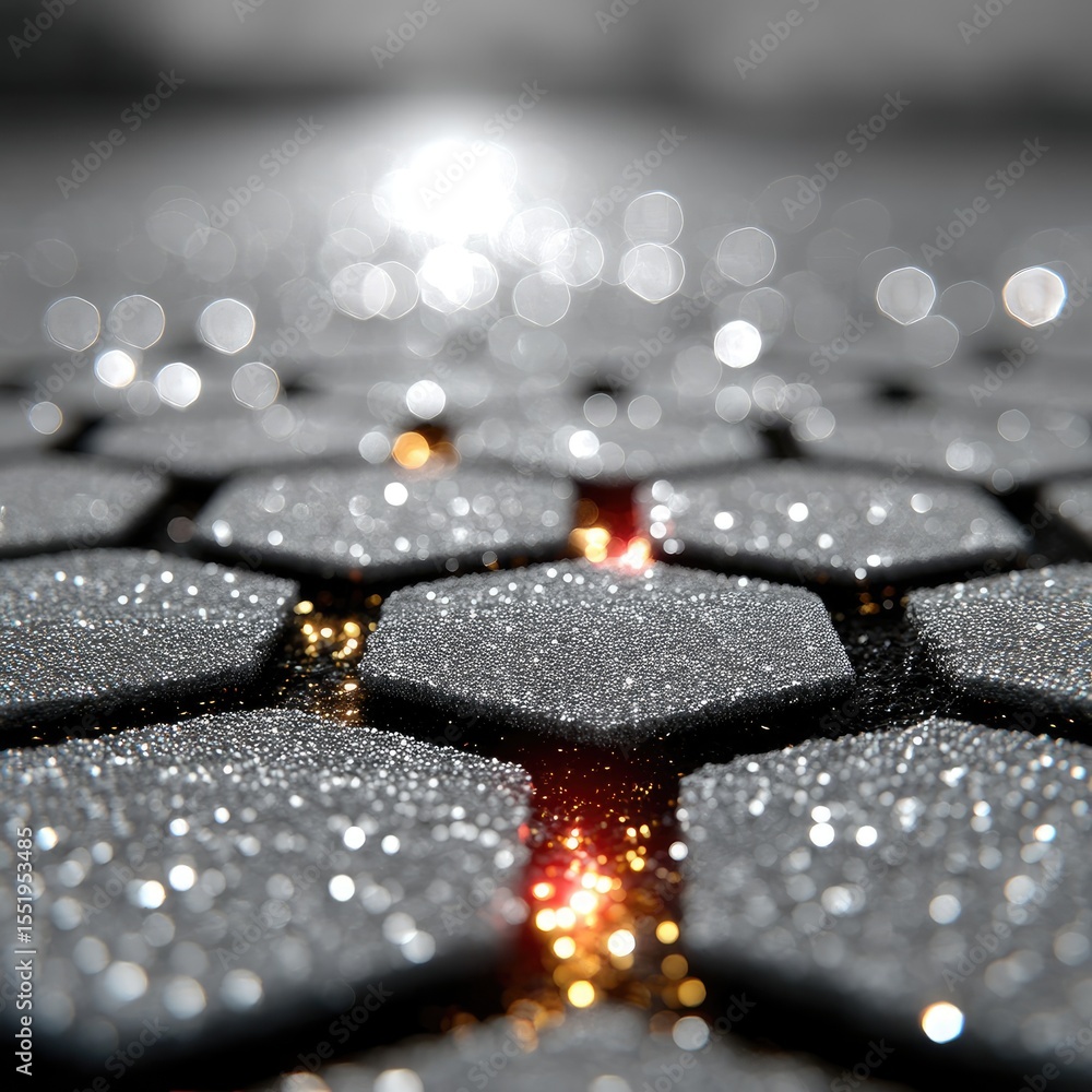 Aufkleber glimmering hexagon pattern with sparkling glitter texture