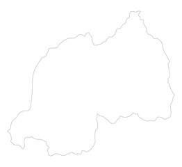 Rwanda map. Map of Rwanda in white color