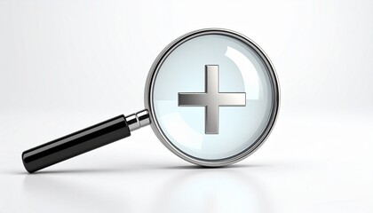 Fototapeta premium magnifying glass on a white background
