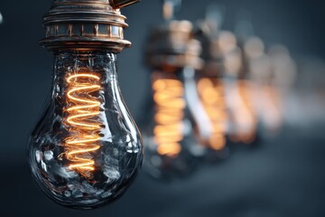 Artistic closeup of glowing clean tech elements