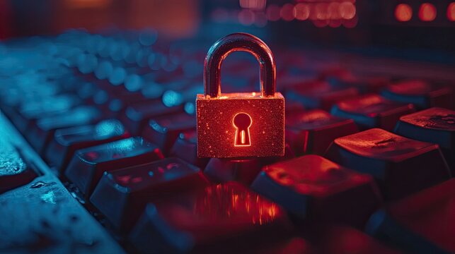 Computer security concept showing a padlock placed on a keyboard, symbolizing data protection and cybersecurity in the digital age. - Powered by Adobe