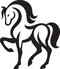 Horse silhouette design black and white elegance, Standing horse figure for design use