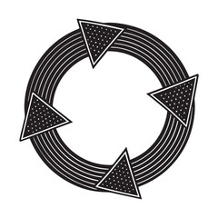 Arrows symbolizing direction movement and circular flow vector