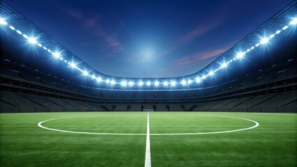 Dramatic Night Football Stadium Under Spotlight