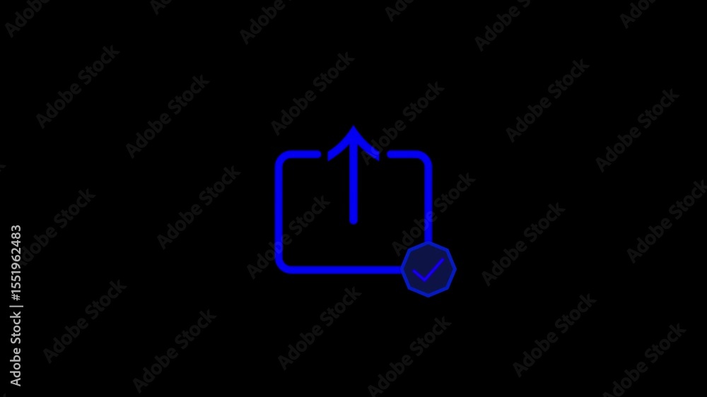 Poster a single blue bracket symbol with rounded corners on a solid black background representing a concept