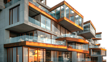 Obraz premium front glass elevation of building on transparit background png