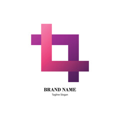 Fototapeta premium Gradient Crop Tool Style Logo Design