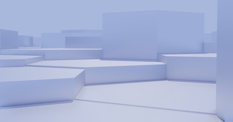 3d render abstract architecture background building geometric shape