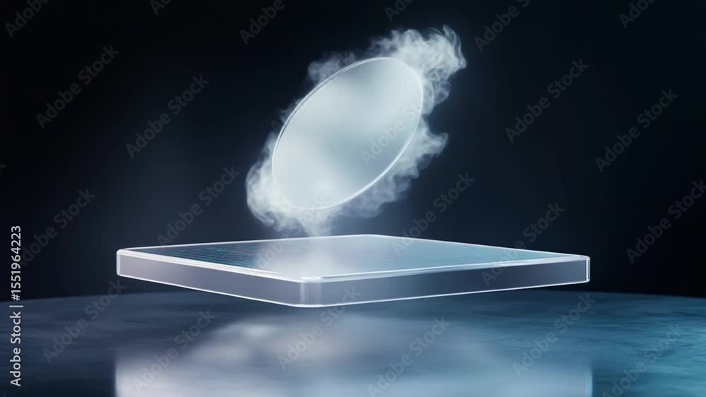 Poster the futuristic tech concept: a captivating abstract representation of modern technology, with a slee