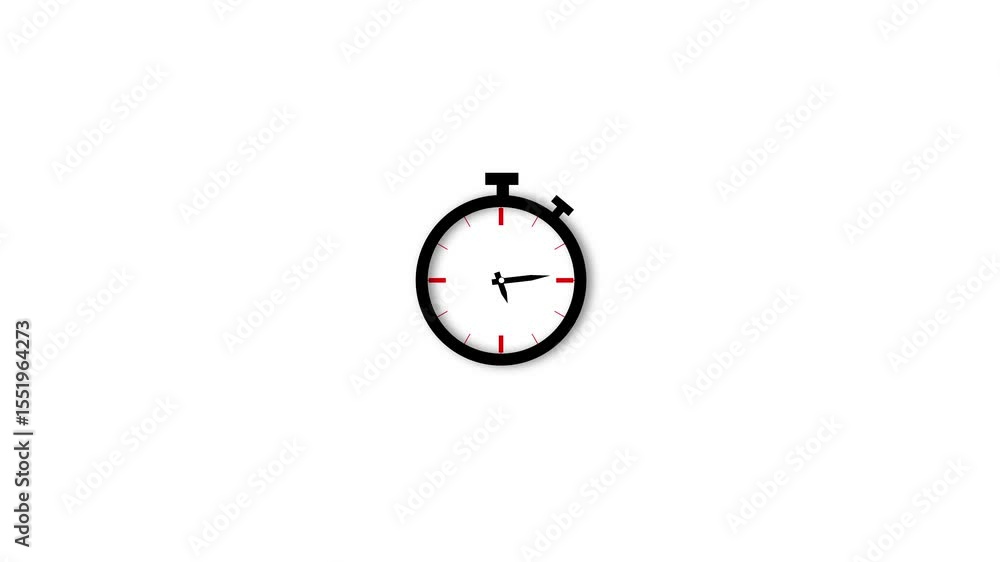 Poster animated stopwatch showing time passing on a clean white background. stopwatch and clock icons repre