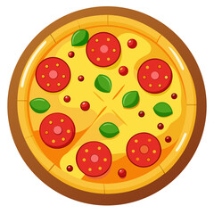 Cartoon Pizza with Sausage and Herbs