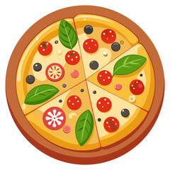 Colorful Pizza with Toppings