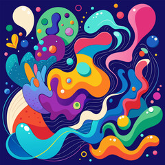 Obraz premium abstract background with colorful fishes