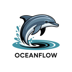 Fototapeta premium Sleek Dolphin Logo Design – Modern Aquatic Animal Symbol for Marine Business, Ocean-Themed Branding, Water Park, Sea Life Conservation, Minimal Vector Icon Template