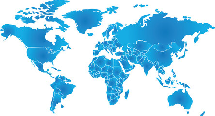 Illustration of a Colored  world map