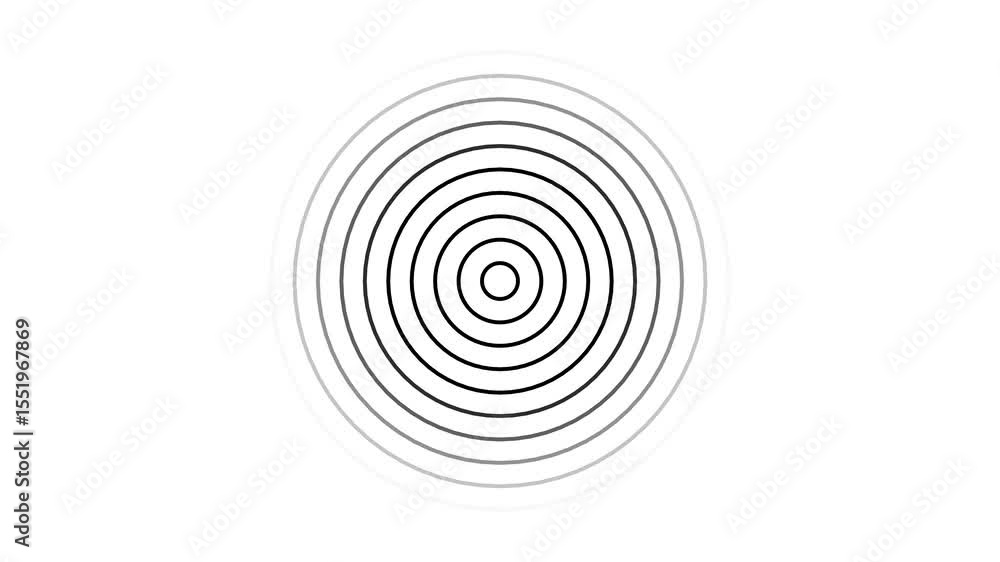 Poster radio waves transmit in expanding circle loops with smooth motion. animation shows continuous wave p