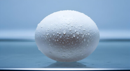 Fresh Egg With Water Droplets On Smooth Surface Food Photography