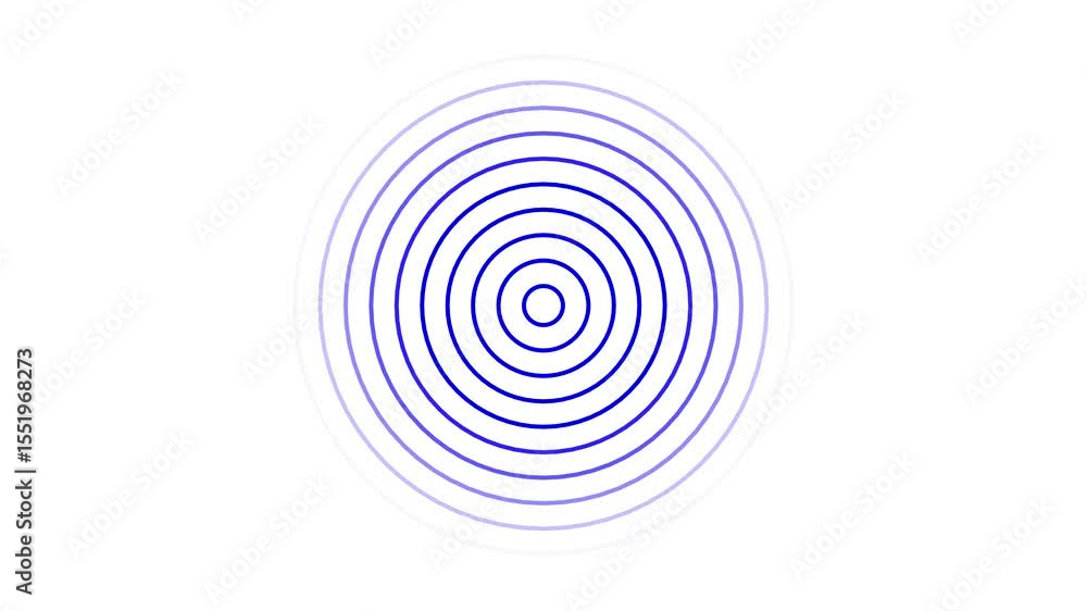 Poster abstract glowing radio waves expand in circular loops with smooth motion. animation represents futur