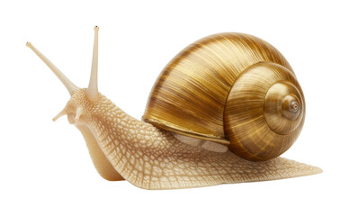 Golden snail crawling on surface nature scene close-up photography tranquil environment