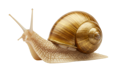 Golden snail crawling on surface nature scene close-up photography tranquil environment
