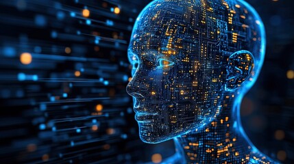 Cybersecurity experts using AI algorithms to monitor online threats, analyzing potential breaches and preventing data theft.